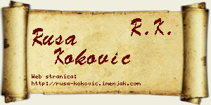 Rusa Koković vizit kartica